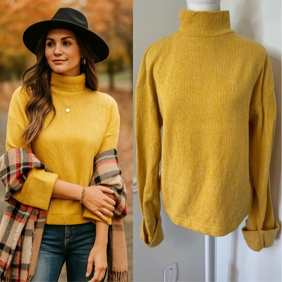 Zara Mock Neck Fuzzy Sweater S - Picture 1 of 10